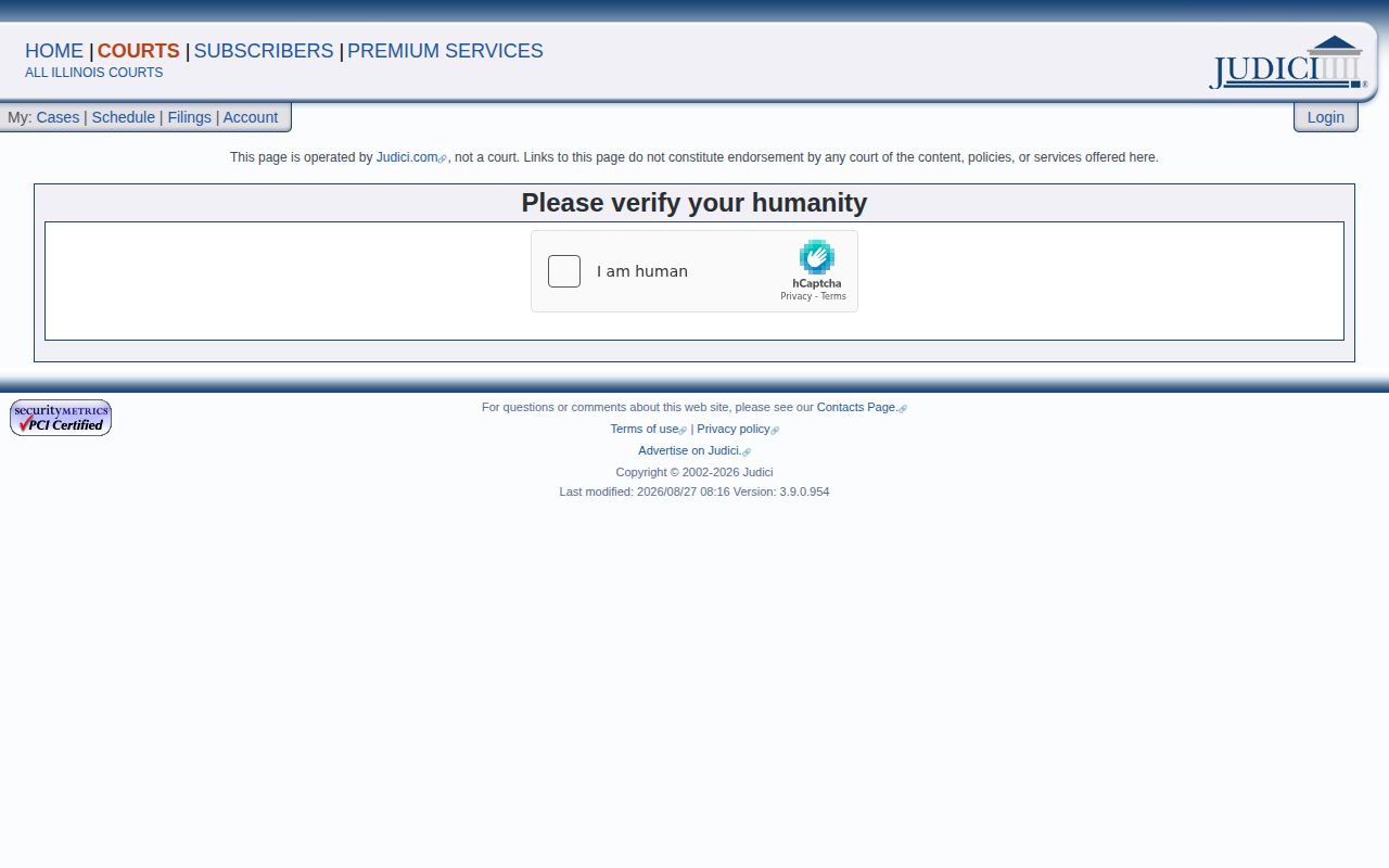 Judici Macon County court case search interface