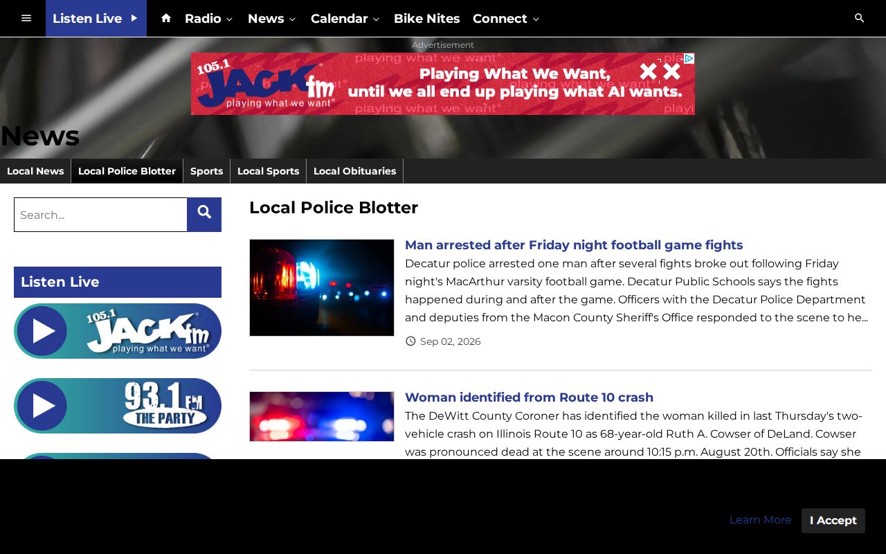 Decatur Radio Local Police Blotter article index